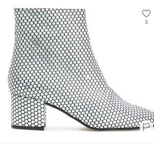 Marc Ellis Silver Metallic Sequin Booties Size 10 US | EU 40